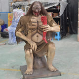 Tailor-Made Movable Ghost Figure with Light-Up Eyes by Manufacturer for Halloween Decorations DINOSKY