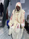 white robe skeleton animatronic haunted ghost prop for halloween
